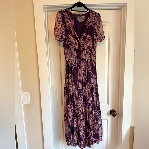 Anthropologie Somerset Maxi Dress Purple Floral, Small - Picture 11 of 16